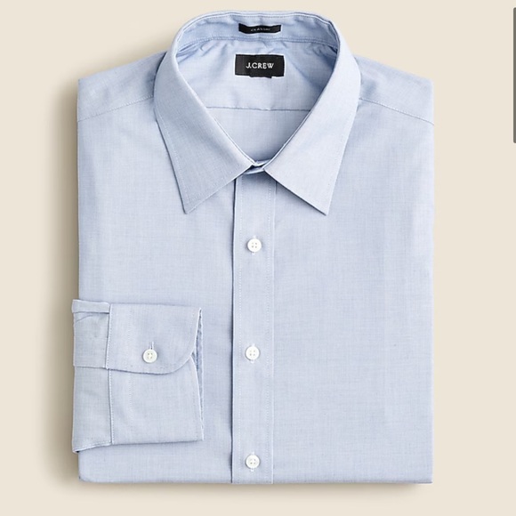 J Crew Bowery wrinkle-free dress shirt with‎ point collar Mens Medium Blue - Picture 2 of 11